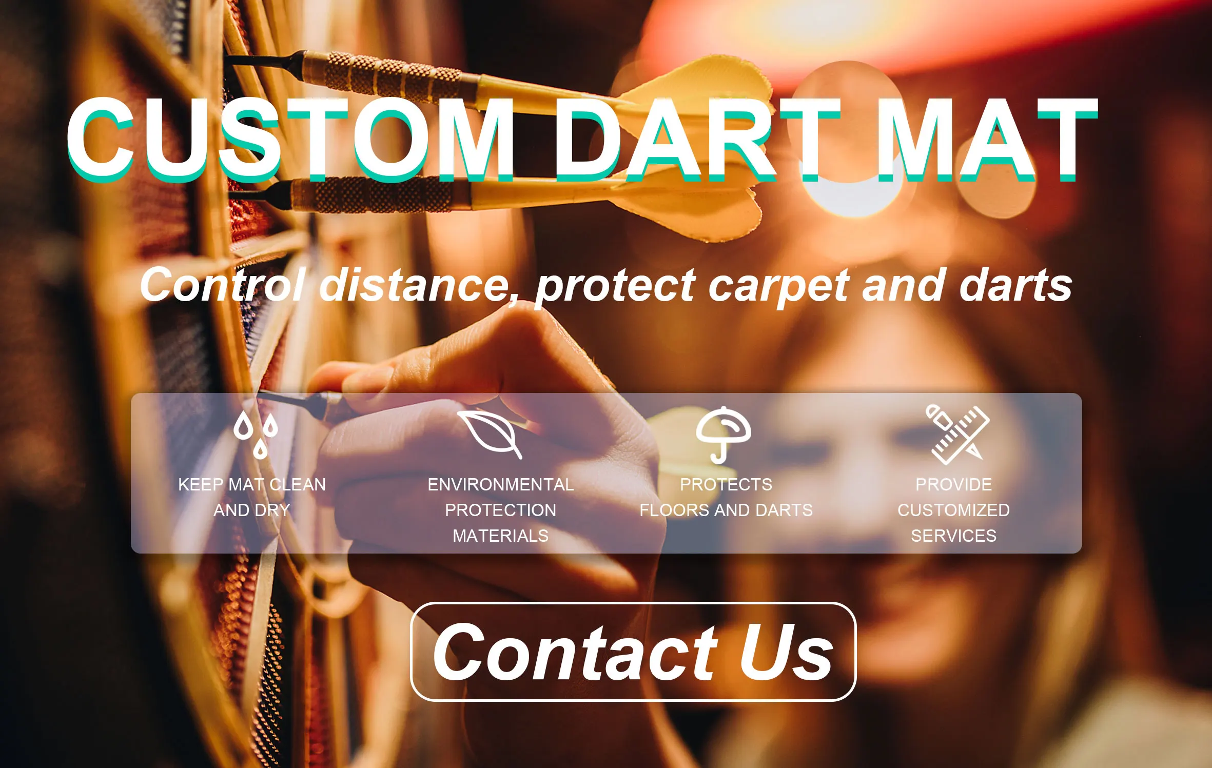 Cheap Best Durable Thick Darts Mat With Check Out Dart Board And Mat