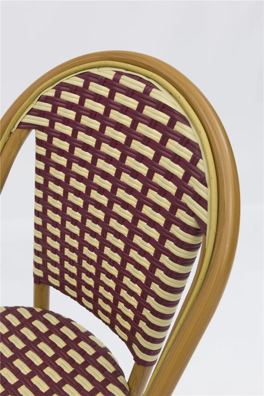 Hot selling  aluminum PE rattan  high bar chair  colors optional patio cafe bistro  bar chair