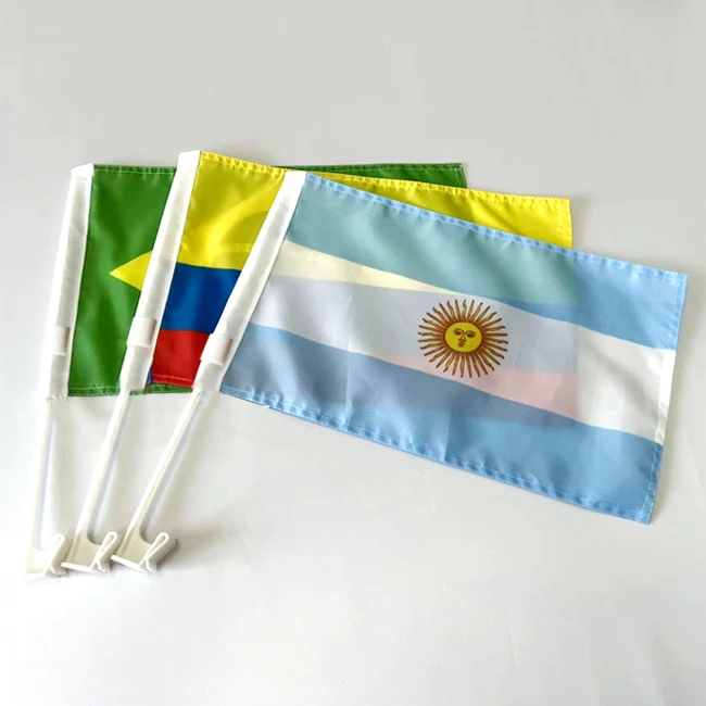 Lot De 2 Drapeaux Allemands Pour Vitres De Voiture – 30x45 Cm, Tige De 40 Cm, Fixation Solide, Polyester