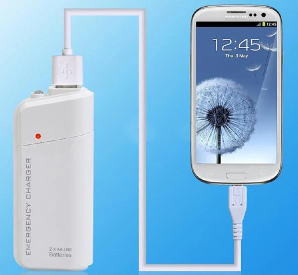 Replaceable Battery Phone Charger Power Bank for Samsung Mi Cell Phone  Portable Charging AA Battery Emergency Charger