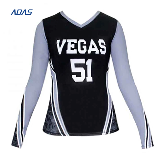 Sublimated Long Sleeves Volleyball Jersey Design Women Wholesale