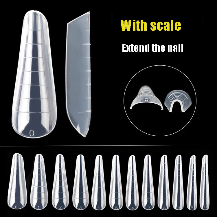 120pcs/ Box French Nail Mold Artificial Tips With Nail Scale And ...