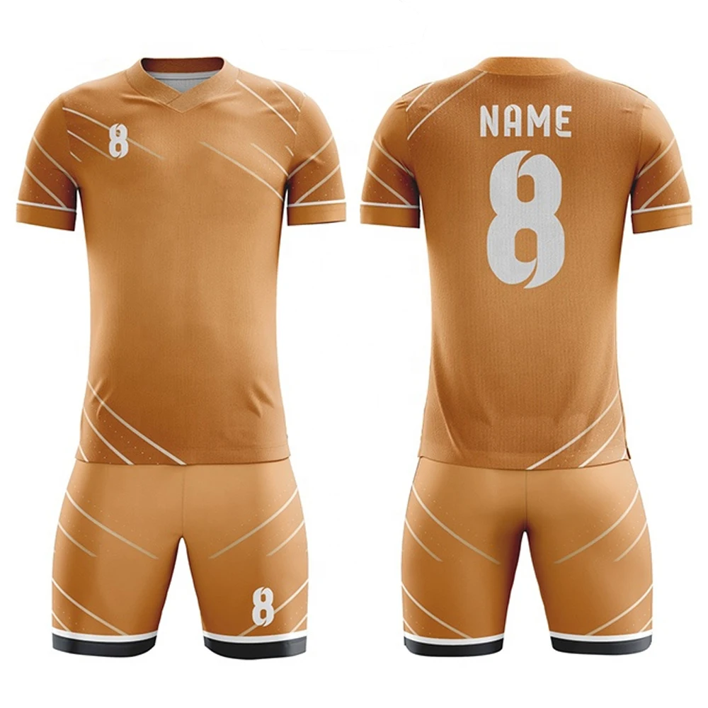 Quick Dry Orange Football Jersey Custom Sublimation Soccer