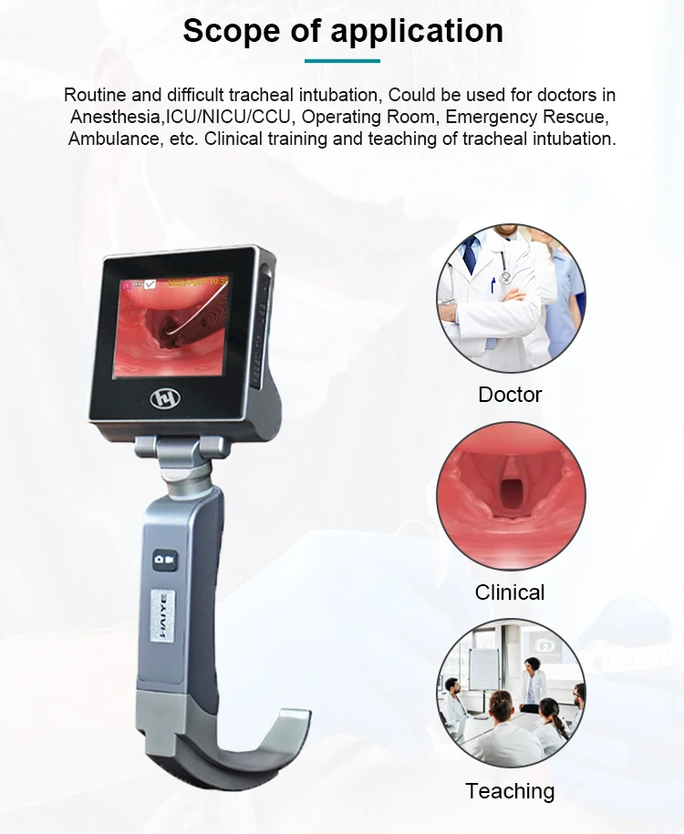 Adult And Pediatric Video Laryngoscope Handheld Video Laryngoscope Ce 3