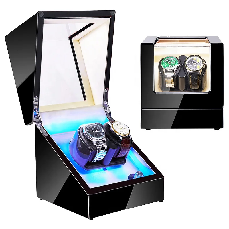 Black piano paint wood led watch winder 2slots-5.jpg