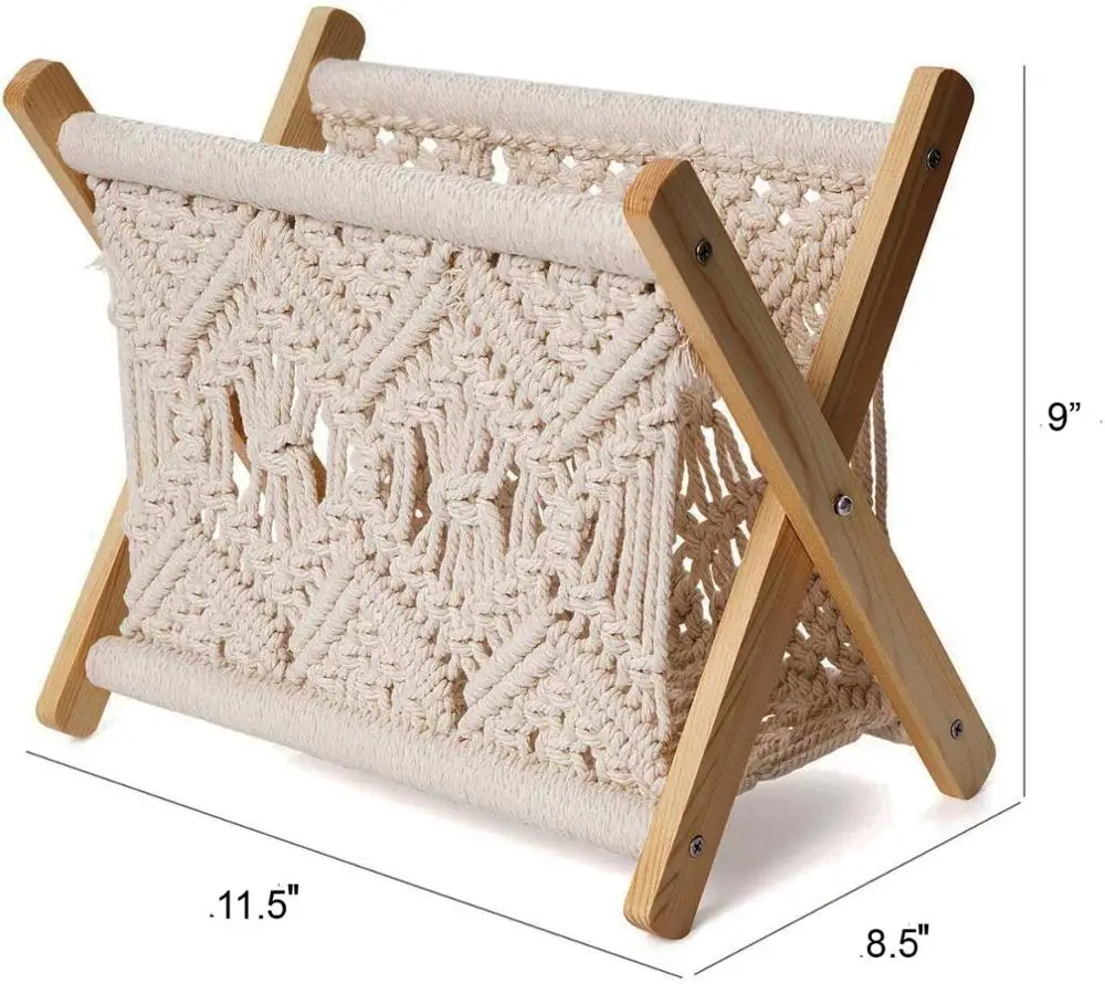 Latest Design Macrame Boho Magazine Holder,Magazine Rack,Boho Decor