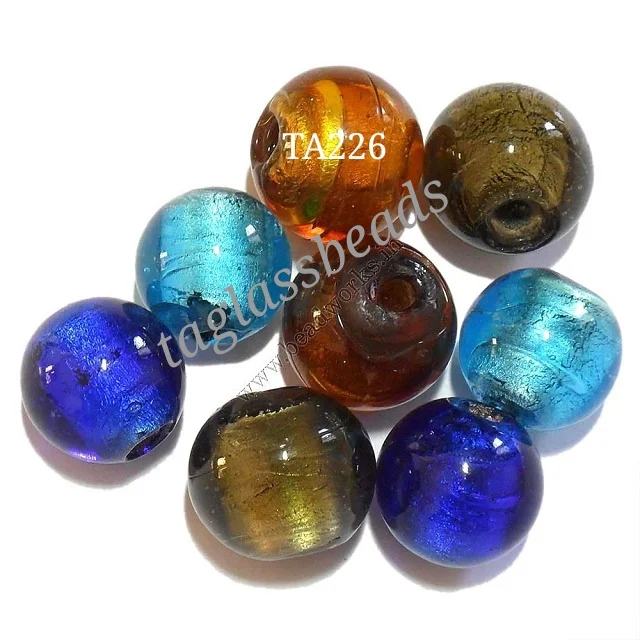big silver foil mix glass beads