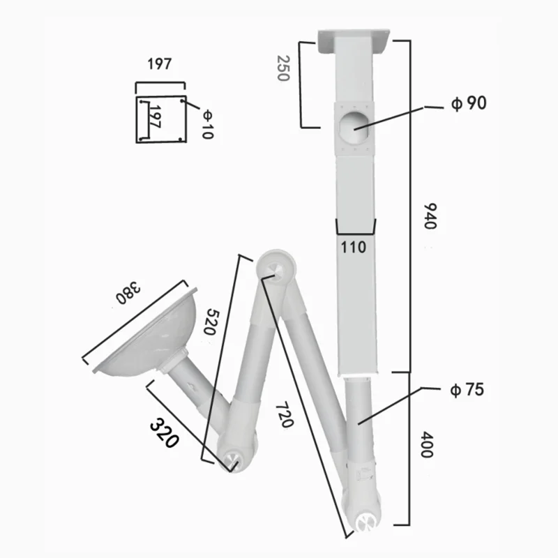 Хорошая цена стоматологическая полипропиленовая всасывающая ручка Furui лабораторная для вытяжки