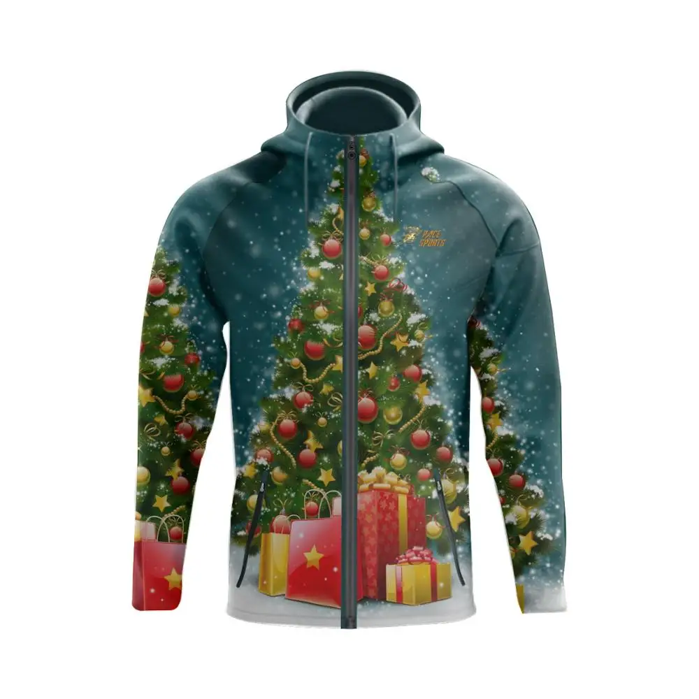 zip up christmas hoodie