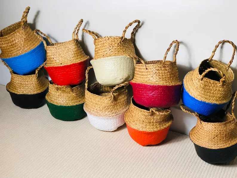 Handcrafted Multifunctional Seagrass Basket Storage Baskets Handwoven