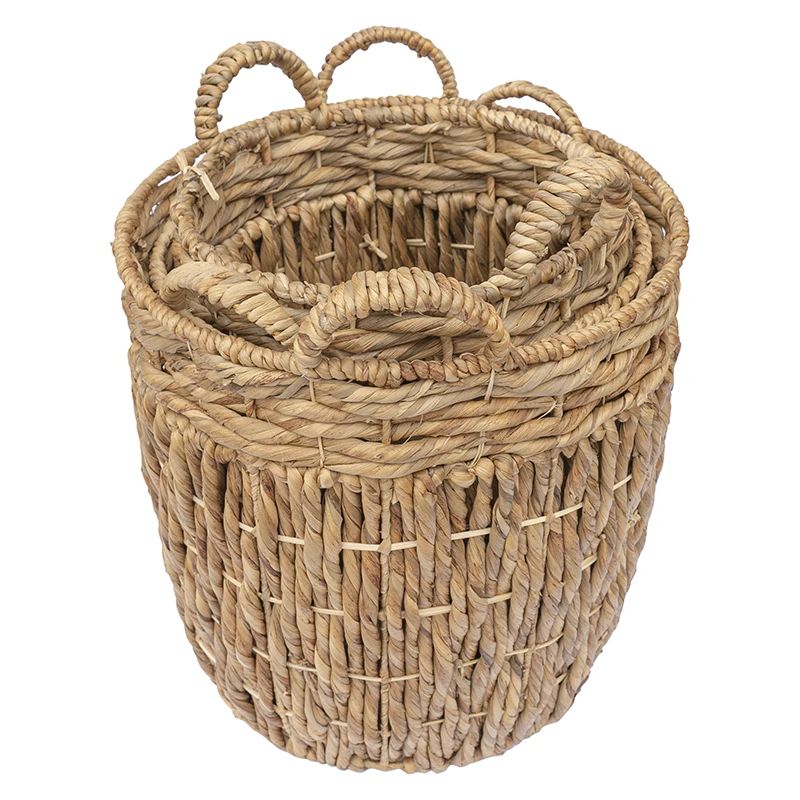Multisize Natural Water Hyacinth Wicker Basket Wholesale Made In