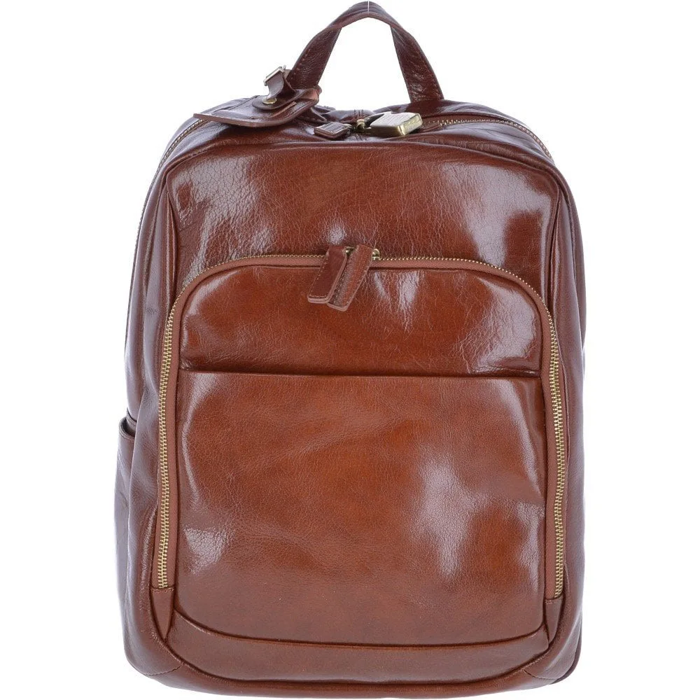 cheap brown leather backpack