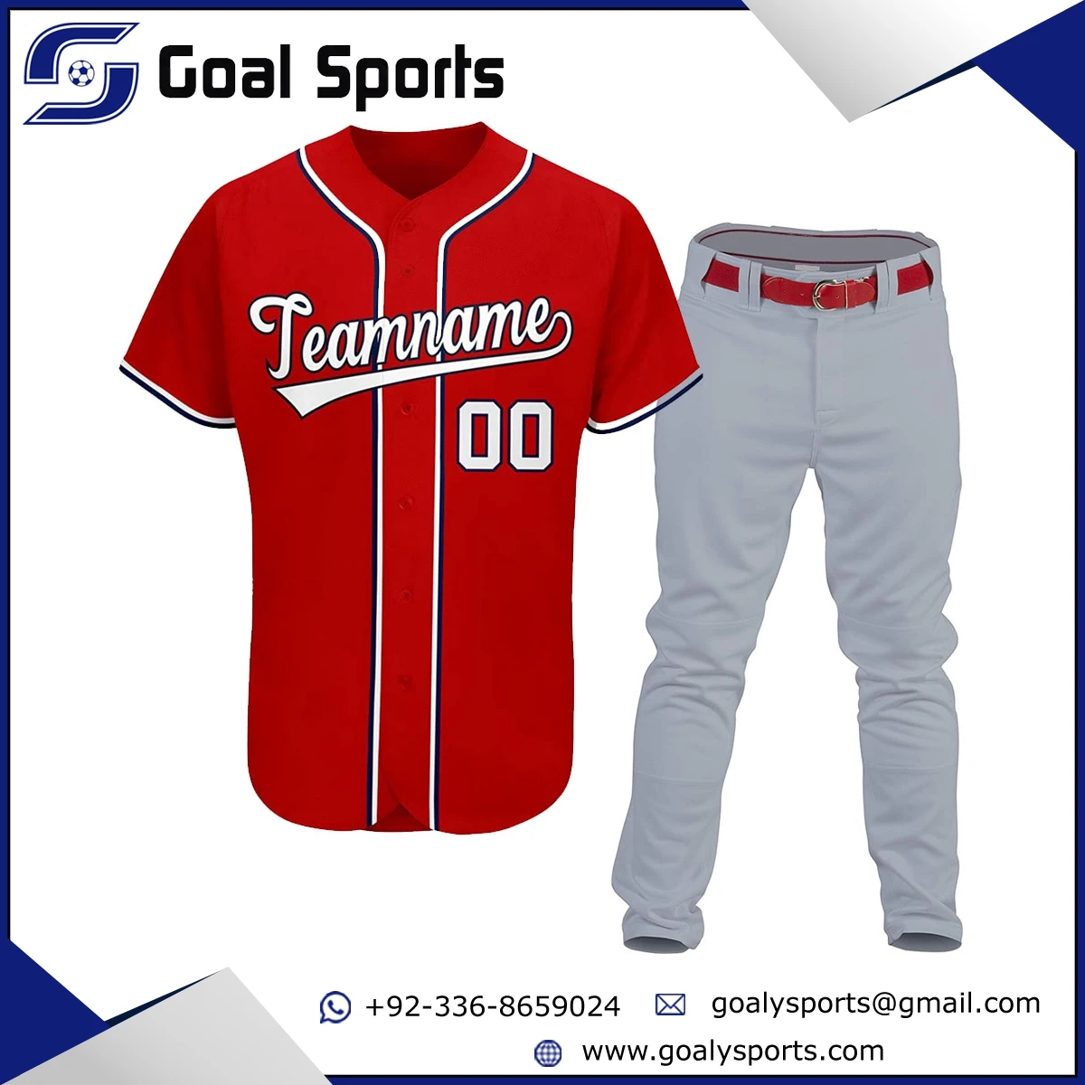 Pakistan Made Best Product Custom Team Wear Short Sleeve Baseball