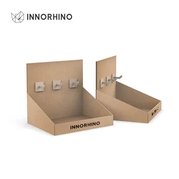 Retail Small Toy Product Full Color Printing Kraft Paper Corrugated PDQ Display Boxes With Hooks