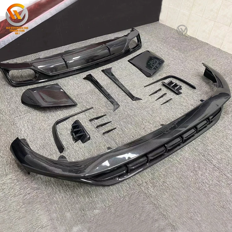 2021 Audi Q8 Carbon Fiber Body Kit - Front Bumper Lip & Rear Diffuser ...