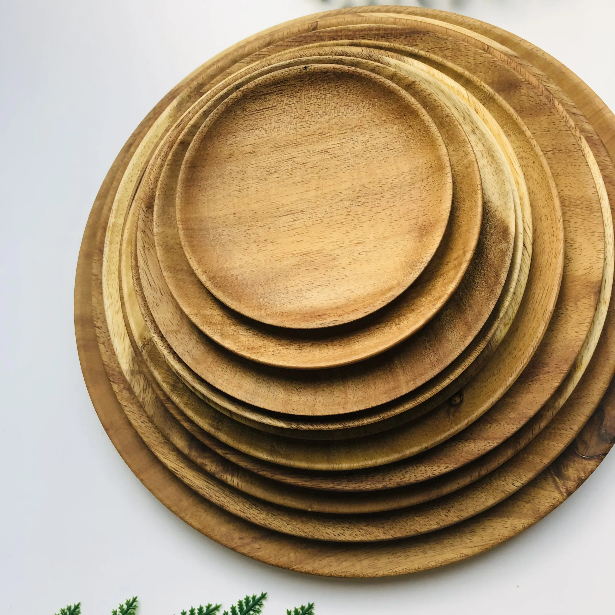 Vietnam Round Natural Acacia Wood Plate Buy Wood Plate,Plates,Kitchen