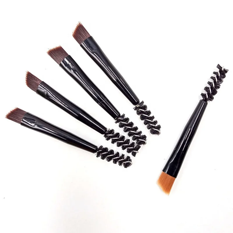 
Портативная мини-расческа для бровей с двойной головкой и косым спиральным наконечником, расческа для бровей, косметические инструменты для начинающих, веганская, черная, портативная 