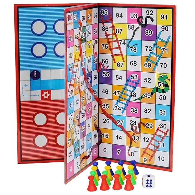 Antique Ludo Board Game Pvc Laminated Cardboard Ludo Snakes And Ladder