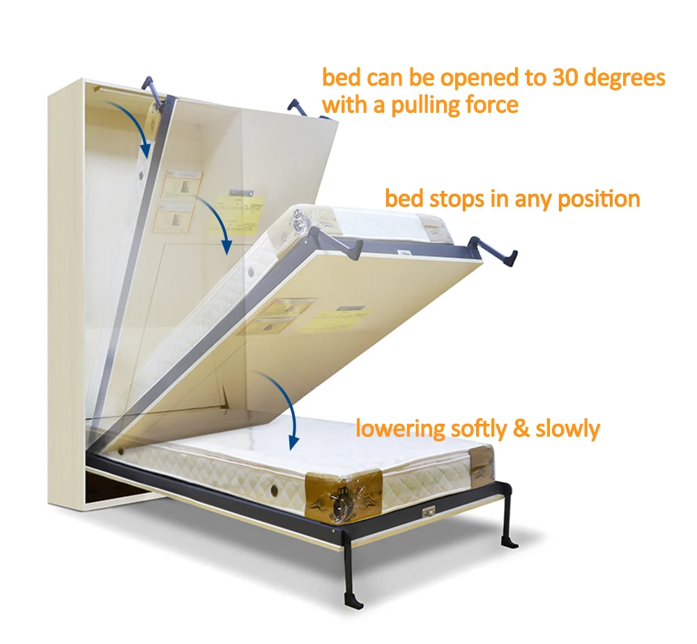 Vertical Hidden Murphy Wall Bed Mechanism Pull Down Bed Hardware Kit