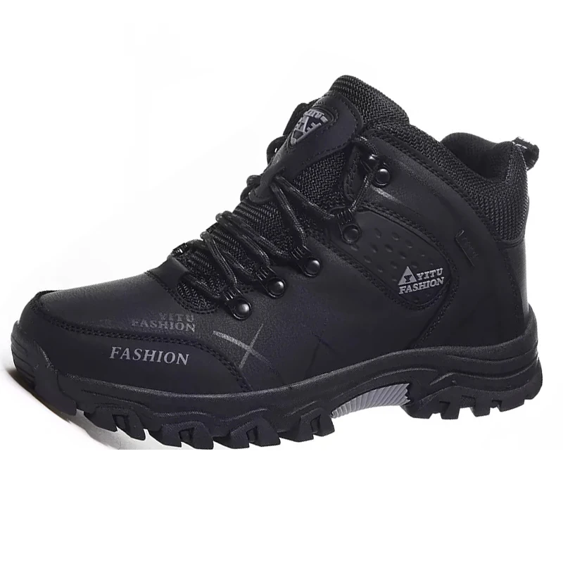 Пользовательский дизайн, высокий каблук, водонепроницаемые уличные Большие размеры, мужские зимние походные ботинки, обувь
