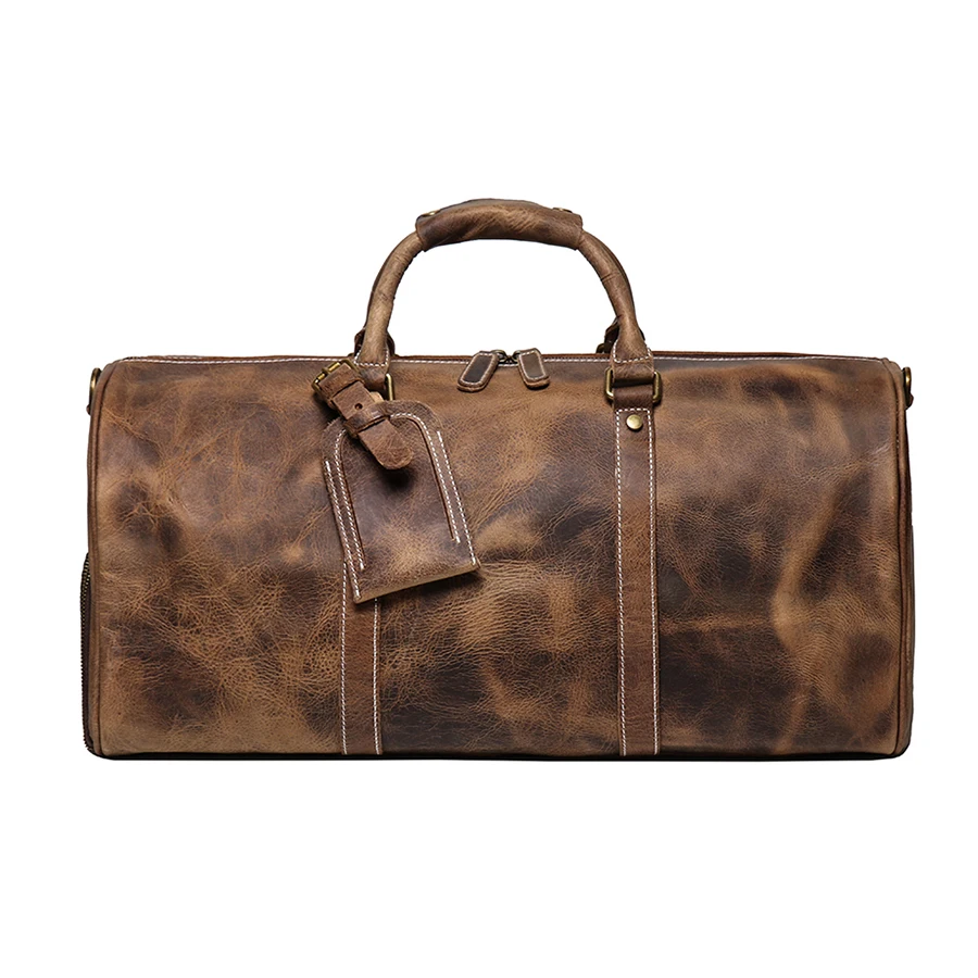 Genuine Leather Duffel Bag Travel Weekender Overnight Luggage – By Monocus
