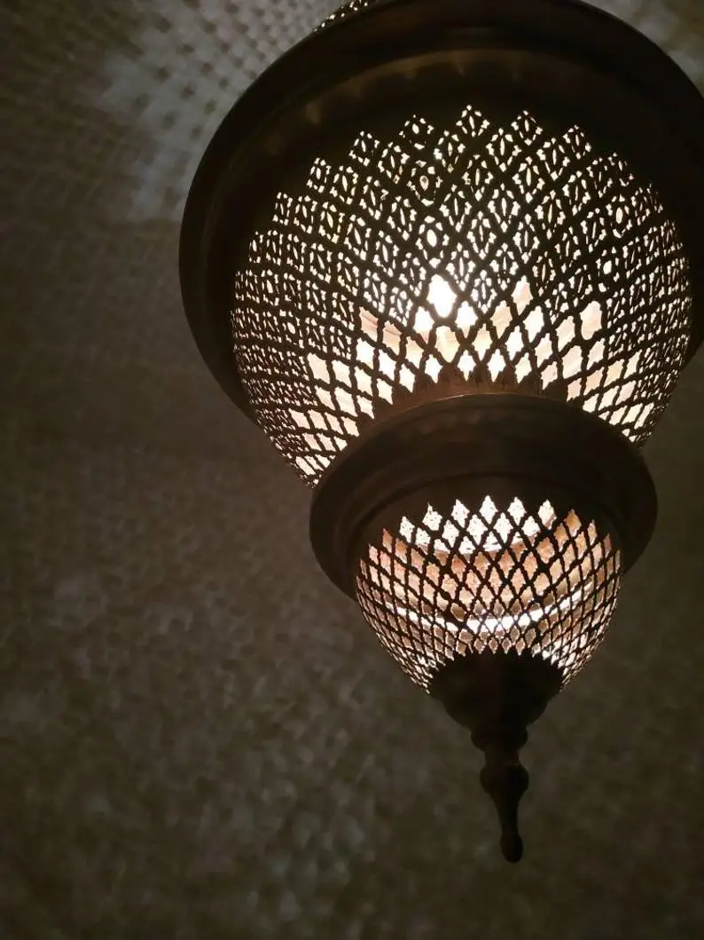 Superb Large Moroccan Pendant Light Brass, Chandelier Antique Brass, Gorgeous  Chandelier