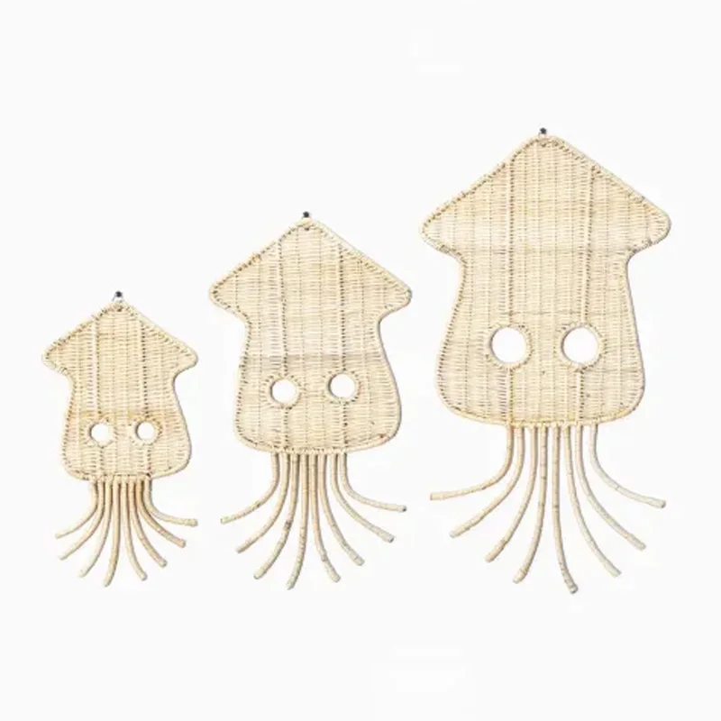 Cartoon Shaped Rattan Animal Wall Decor For Kid Room Cute Art Decor