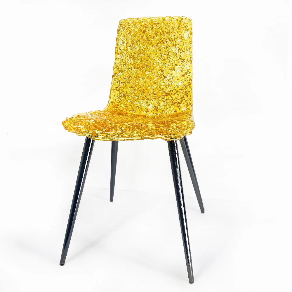 yellow acrylic chair