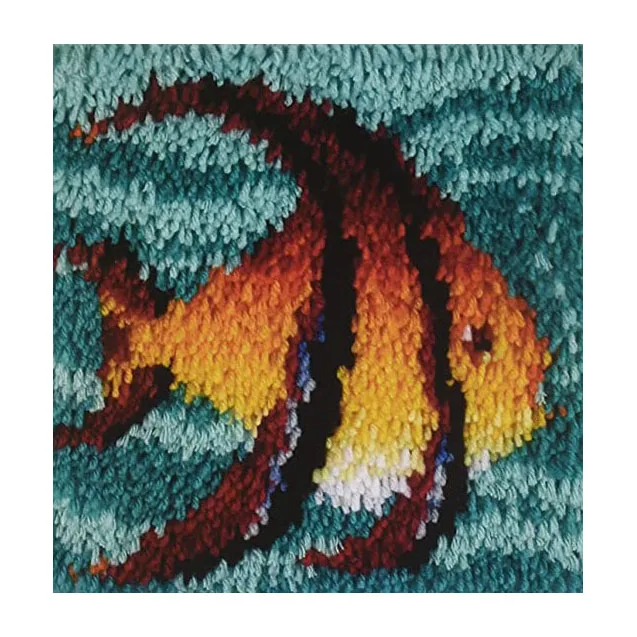 Cushion Latch Hook Kit Pillow Mat DIY Craft Flower 42CM 42CM Cross Stitch Needlework Crocheting Cartoon fish Cushion Embroidery