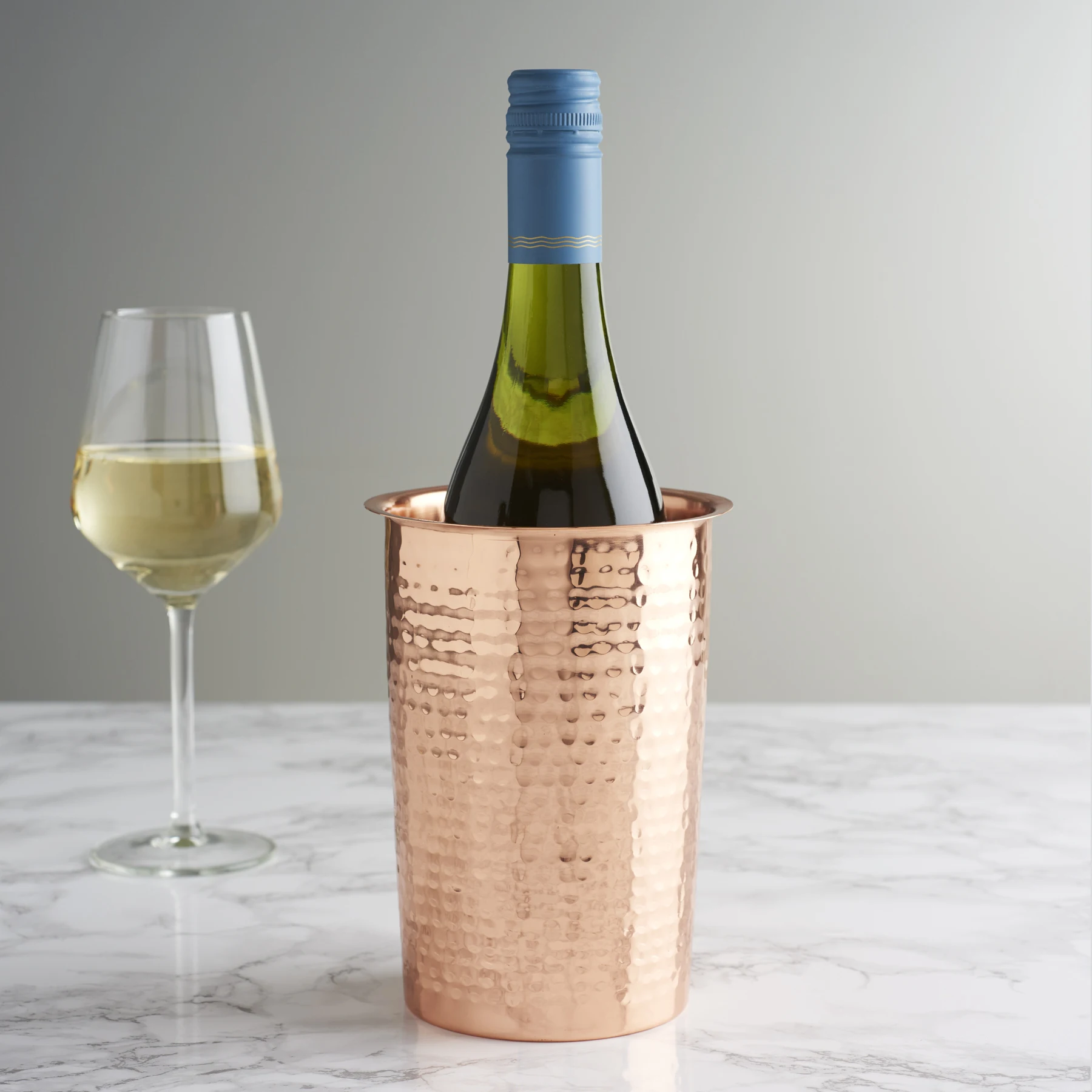 Secchiello Refrigerante Per Vino In Marmo - Elegante Portabottiglie Da Tavolo, 6x5x5 Pollici