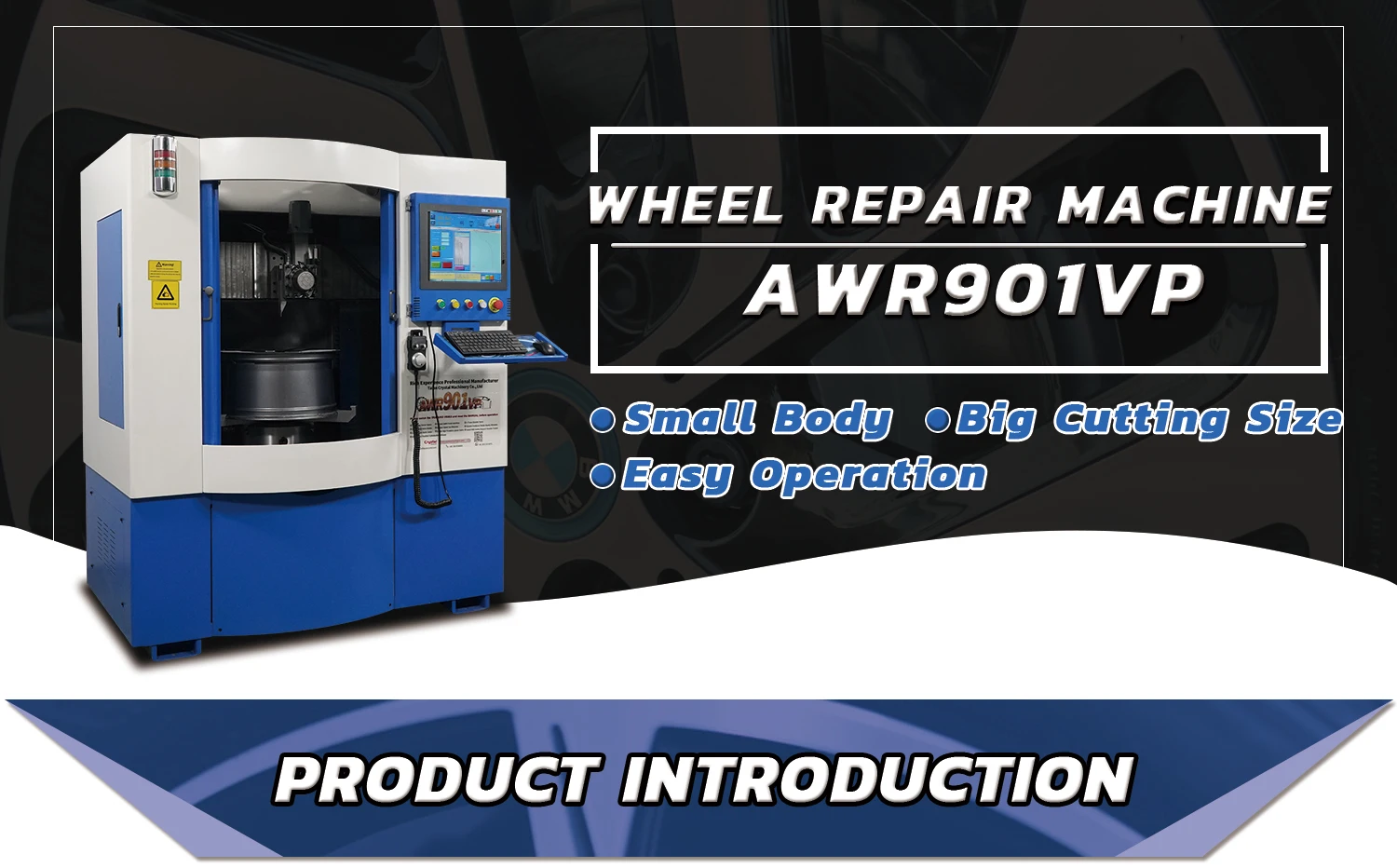 Crystal Awr901vp Diamond Cutting Vertical Wheel Repair Equipment For