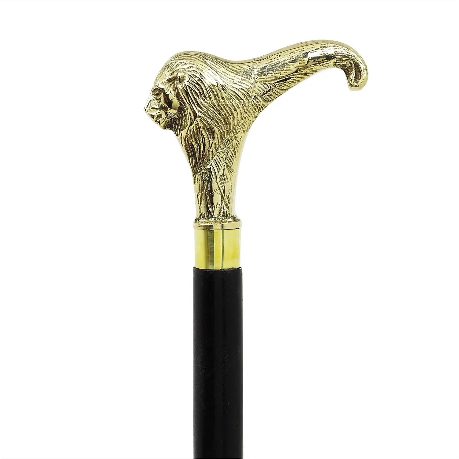 Antique Solid Brass Head Handle Vintage Victorian 2024 Wooden Walking Cane Stick Gif