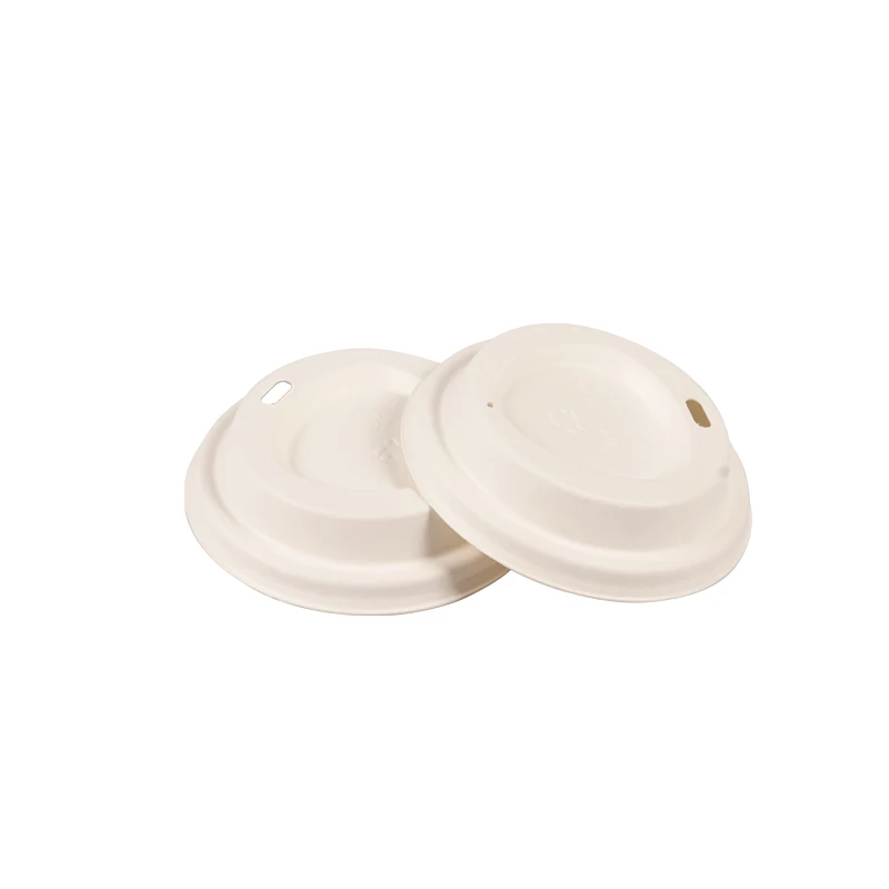Plastic Sugarcane Paper Coffee Cups Lids Disposable Cup Dome Lid