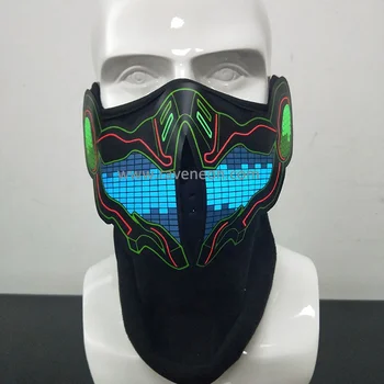 2022 Hot Sales Fashion Led Flashing Light Up Sound Activated Mask For Halloween Festival Party