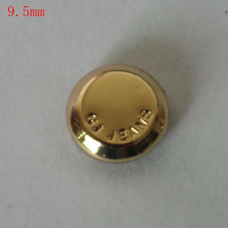 Светлые золотые металлические значки 9,5 мм с заклепками для джинсов