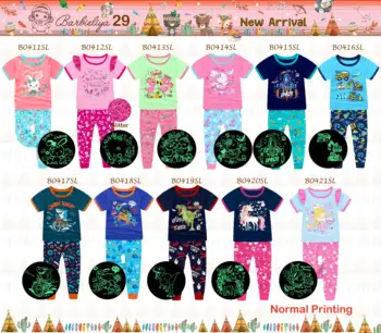 wholesale discount unicorn girl pajama short sleeves nightwear children sleepwear
