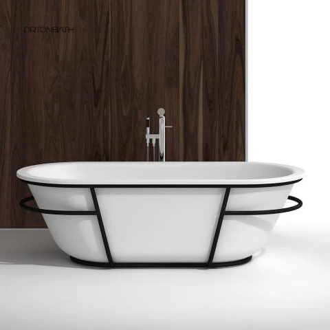 ORTONBATH Small Size Oval Modern Large Adult Bathroom Tub Solid