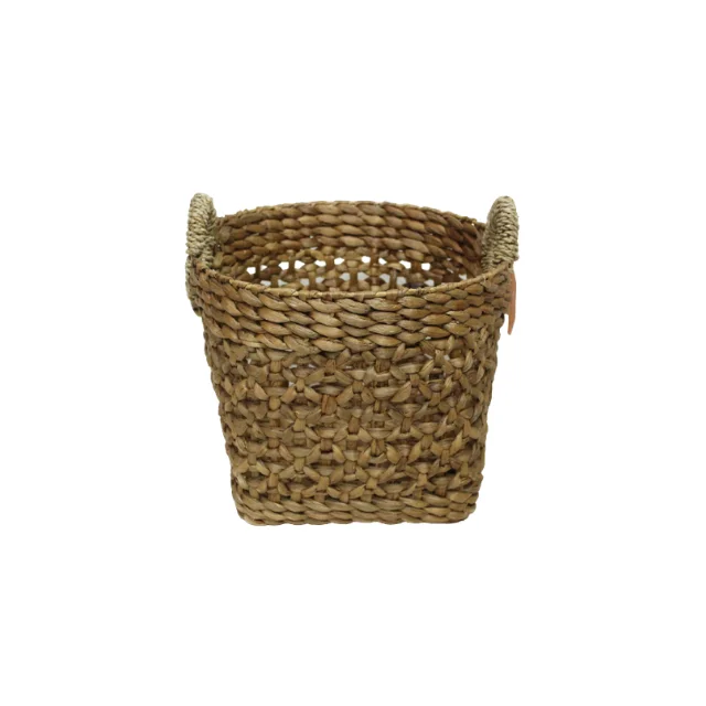 water hyacinth open weave basket with seagrass handles - buy
