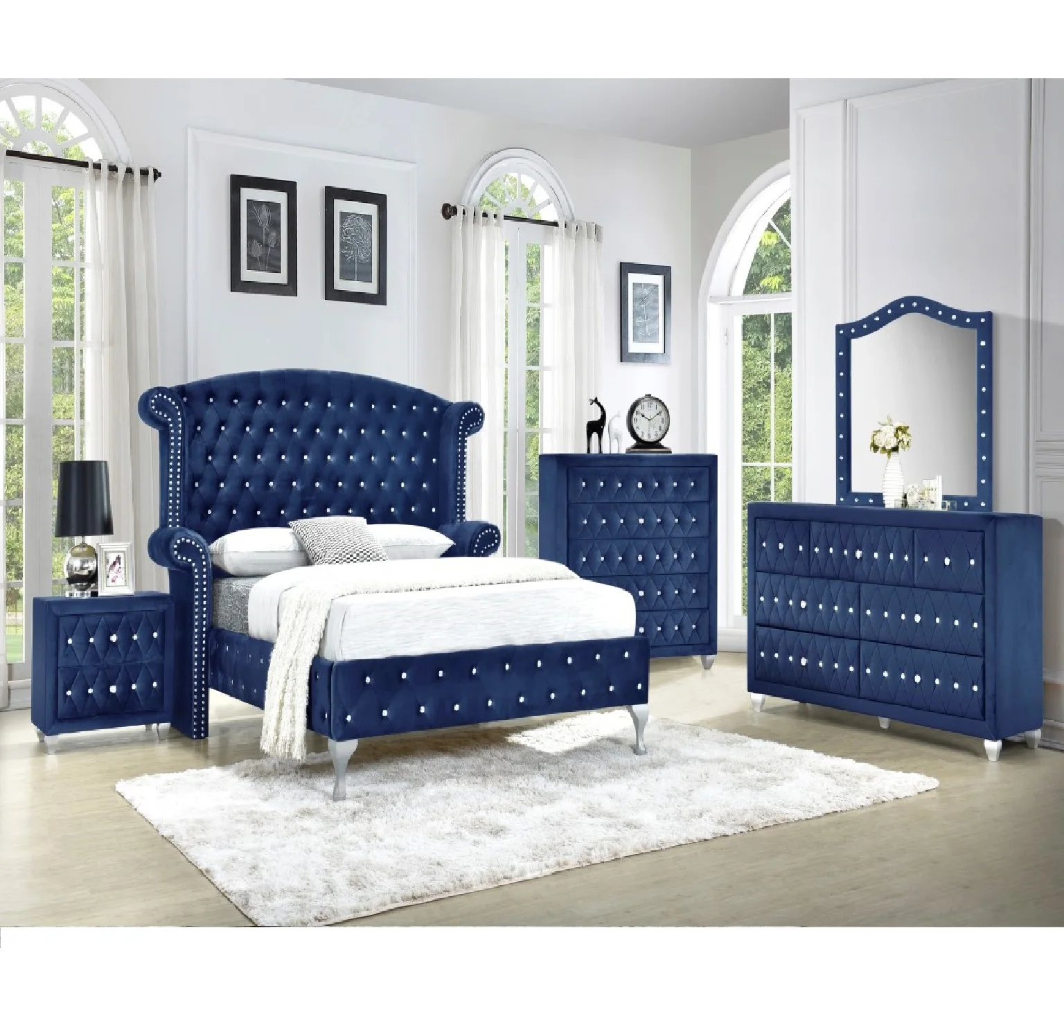 Majestic Velvet Upholstered Bedroom Set Buy Bedroom Set,Elegant