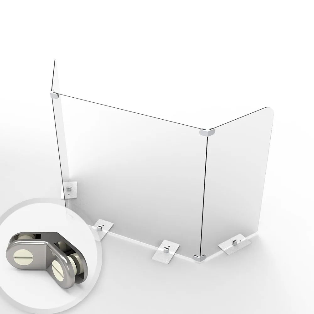 Chrome 2way Metal Glass Display Connector For Desk Partitions Buy