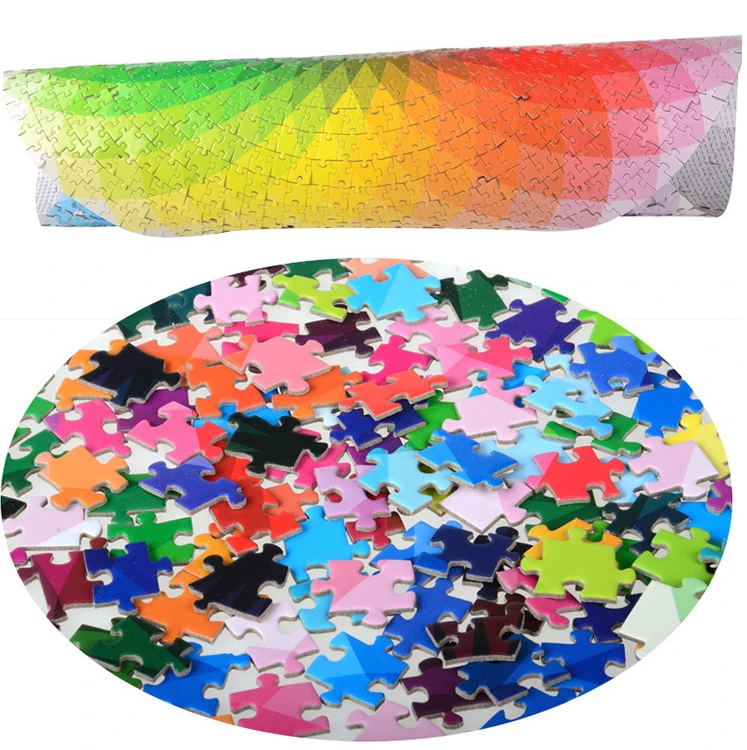 Custom Circular Coloring 1000 Pieces Puzzle Round Shape Diy AdultJigsaw ...