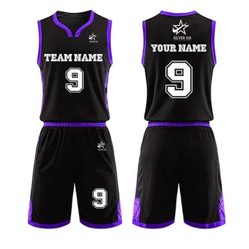 OEM Service Basketball Jersey and Short Sleeveless V Neck With Custom Name And Logo Jersey For Sale