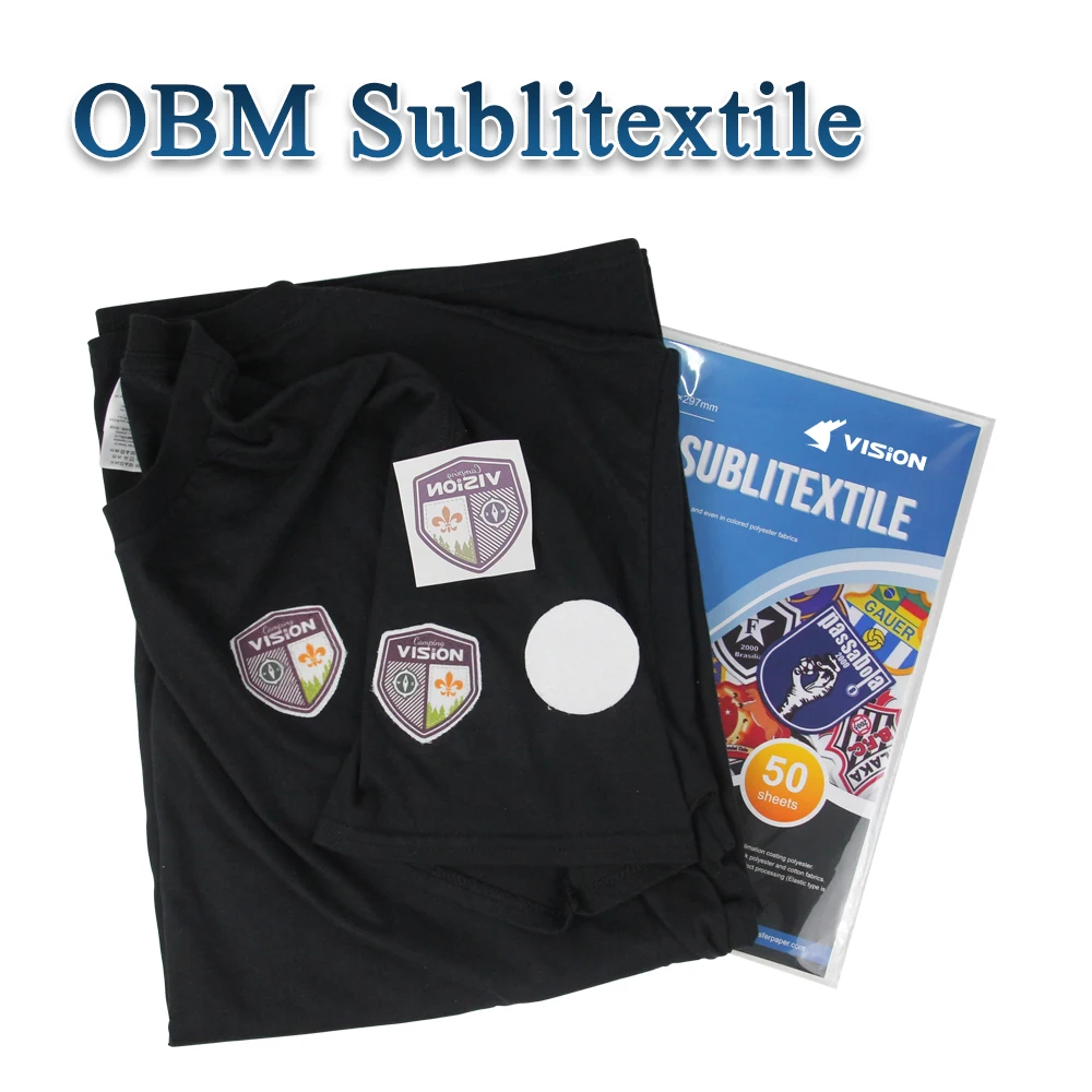 OBM Sublitextile Sublimation Paper on Dark Cotton Tshirt