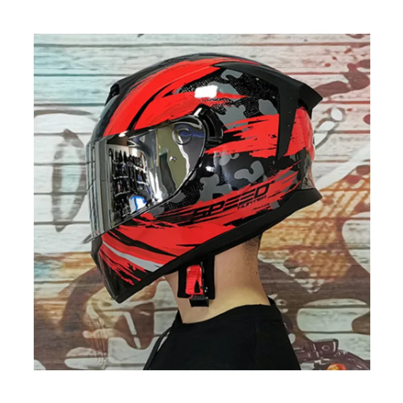 High Impact Resistance Custom Motorcycle Helmet Moto Bike Helmet  Full Face Double Lens Helmet