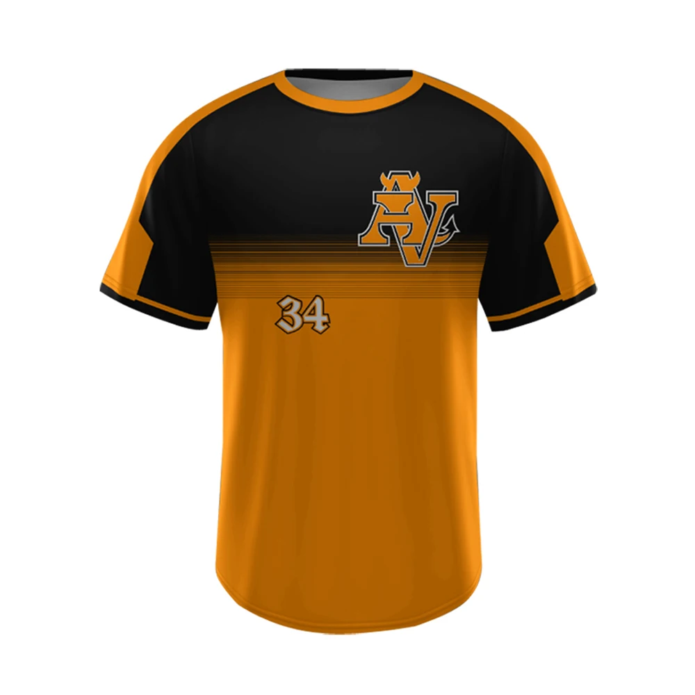 Custom Printing Baseball Plain Shirts Yellow Baseball Jersey Outfit