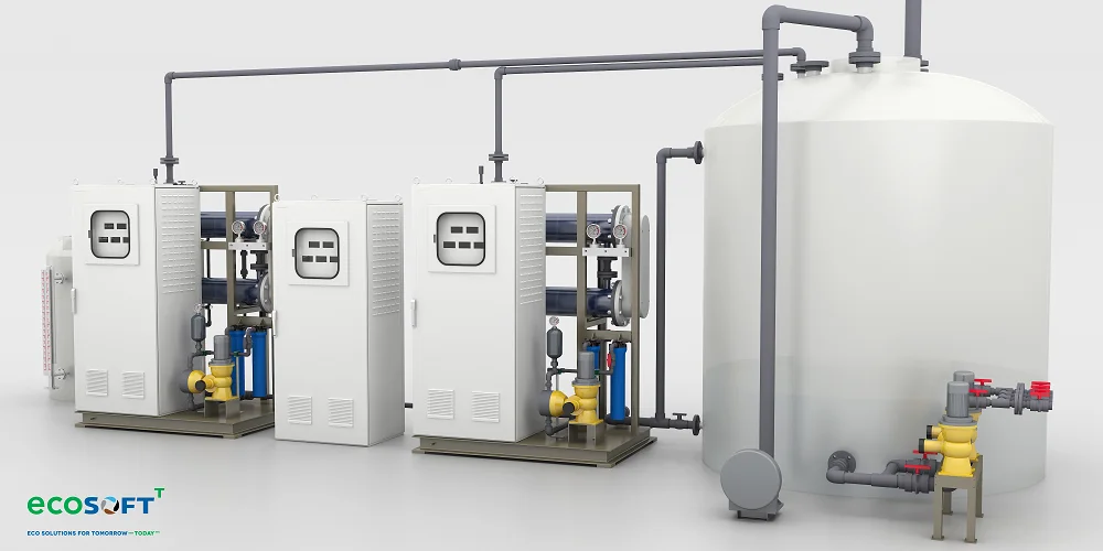 Low Operate Cost Free Chlorine Production Rate 7000g/hour 1 Year