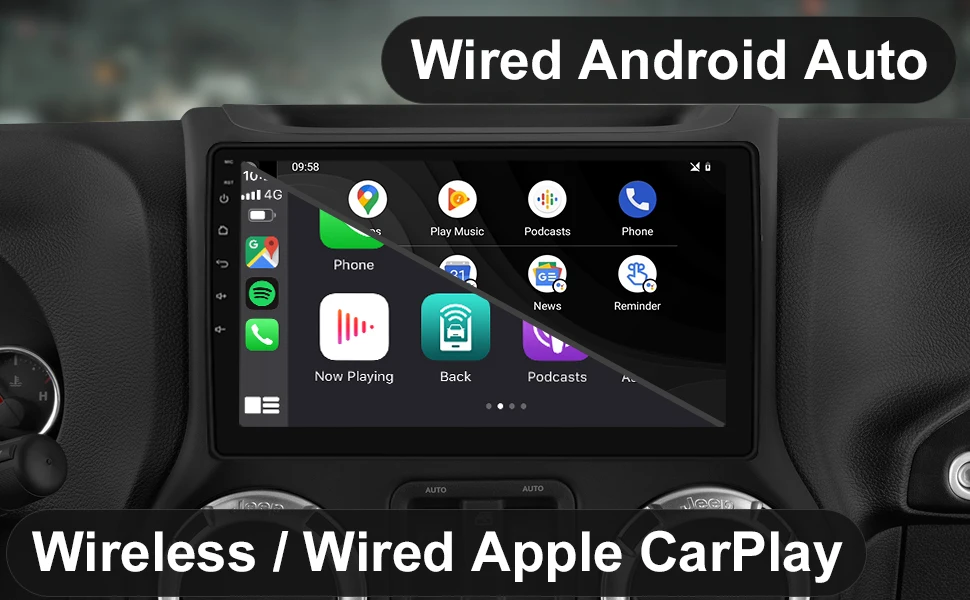 Iying Android 10 ''car Stereo Radio Carplay Android Auto 4g+64g  Navigation For J Eep Wrangler Car Dvd Multimedia Player - Buy  Inch Car  Stereo Radio,Supports Carplay Android Auto Gps Navigation,1280x720 Ips