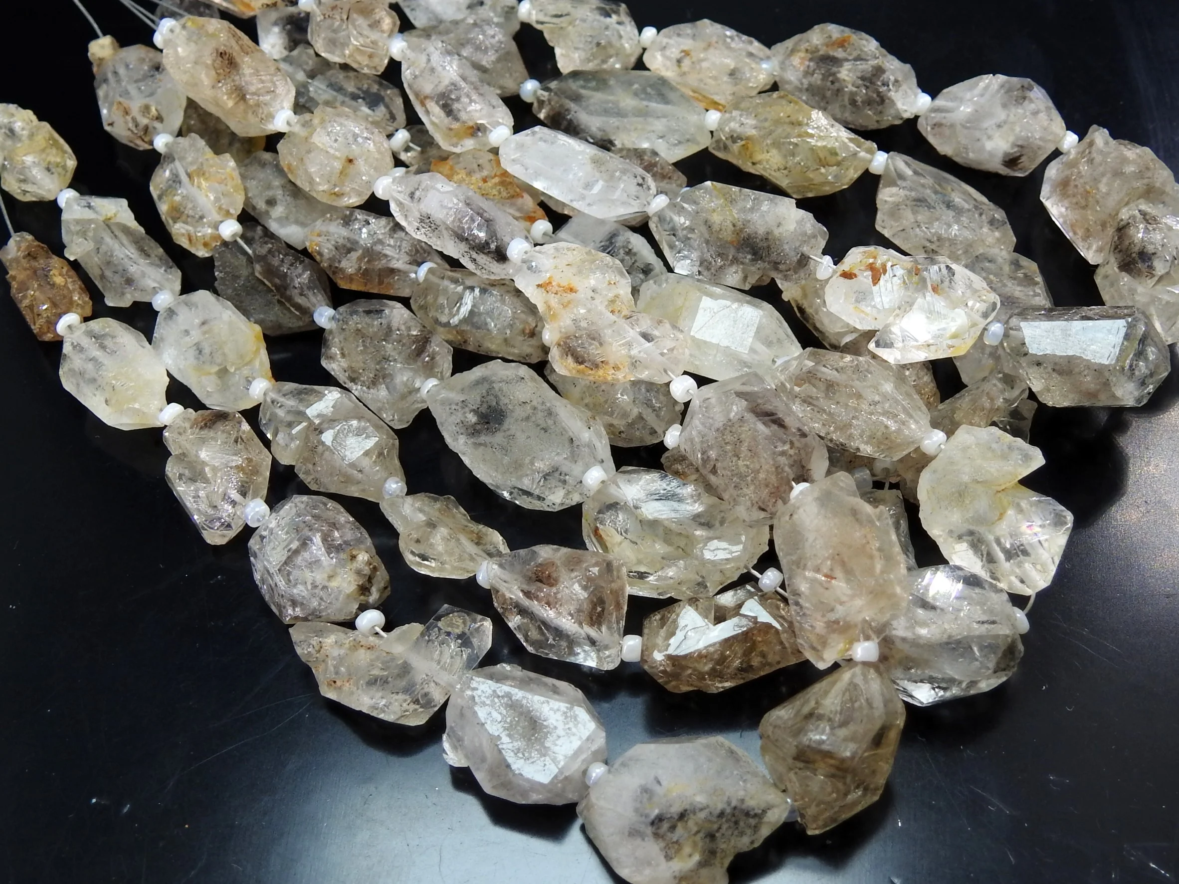 Herkimer Diamond Natural Crystal Beads Loose Irregular