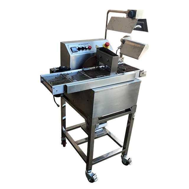 Профессиональная небольшая машина для нанесения покрытия шоколадом 8 кг с ленточным конвейером