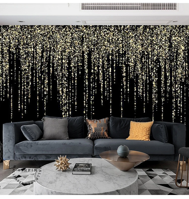 Abstract Starlight Black 3d Wallpaper Wall Mural Custom Removeable